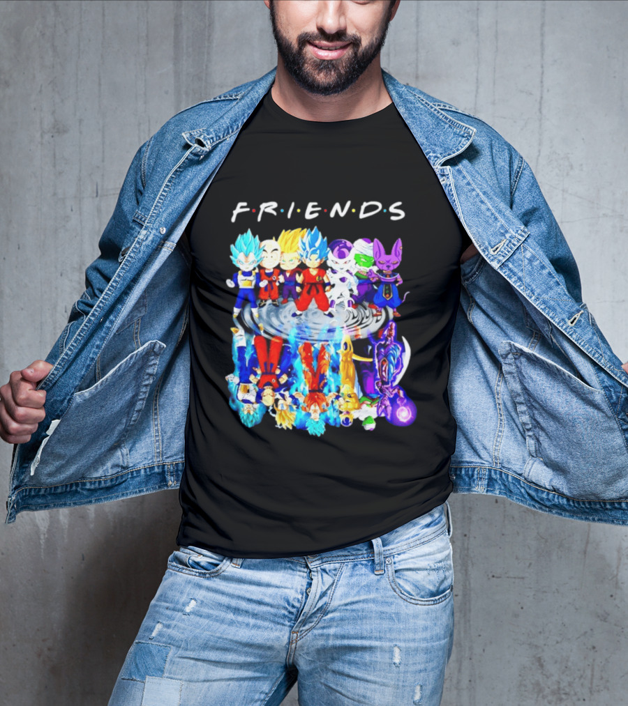 FRIENDS Dragon Ball Z Characters Goku Vegeta Piccolo Frieza Beerus T-Shirt