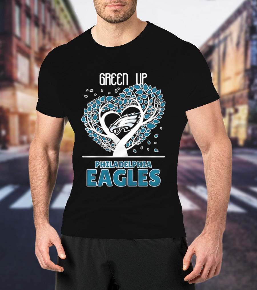 Philadelphia Eagles Green Up Heart Tree 2026 T-Shirt