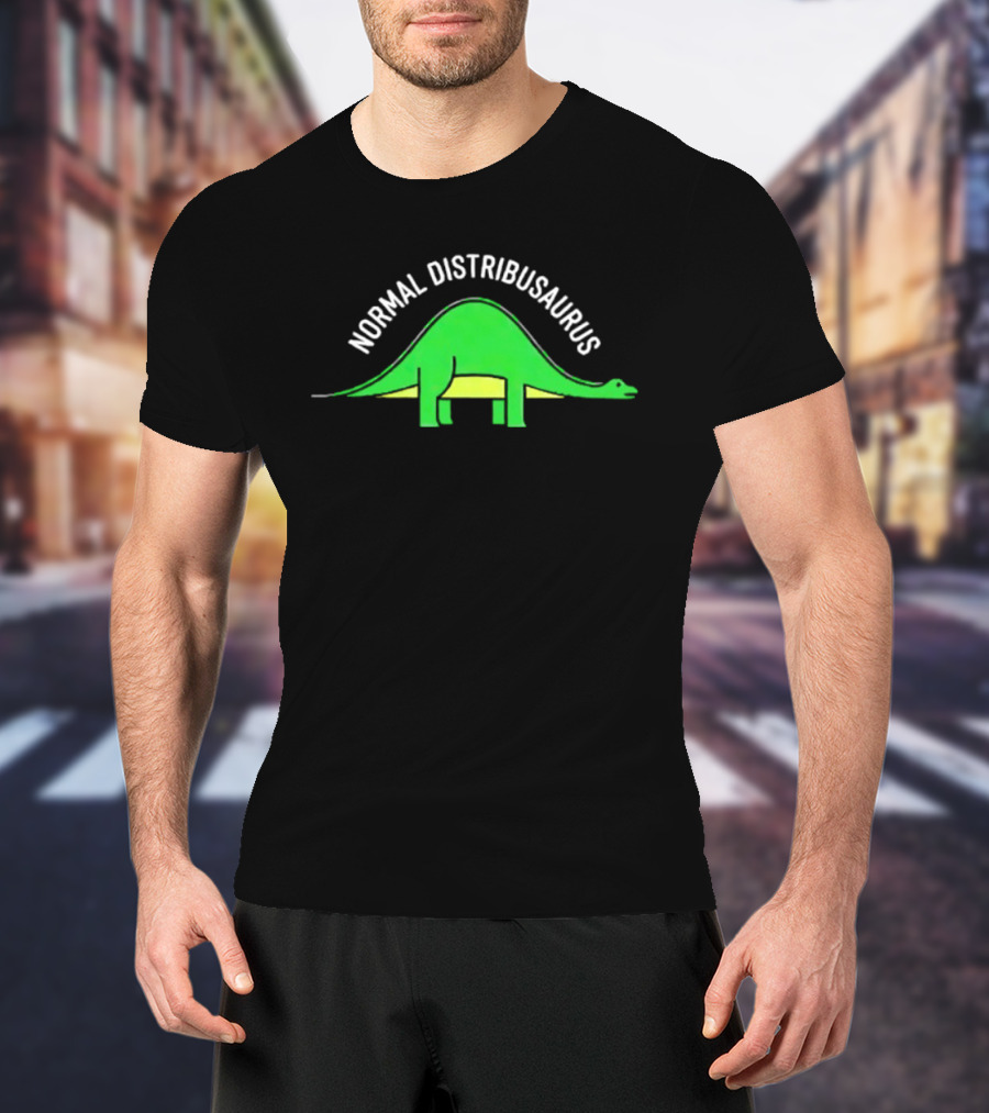 Normal Distribusaurus Dinosaur Statistics T-Shirt