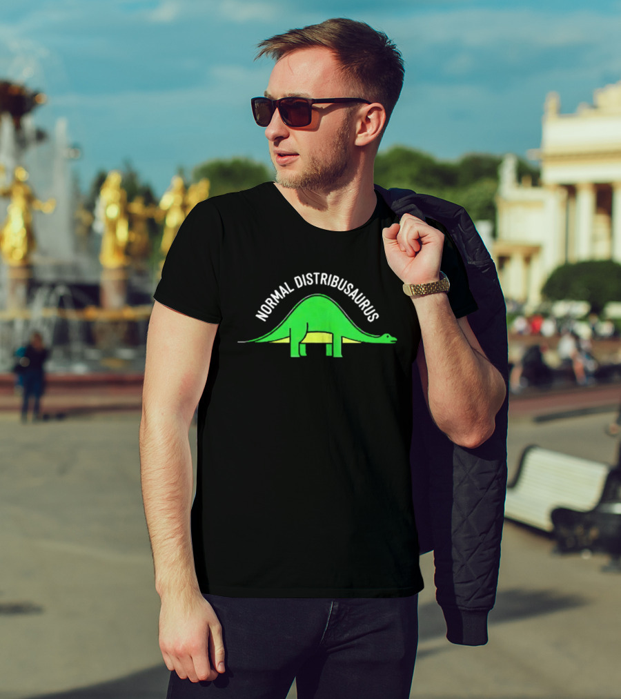 Normal Distribusaurus Dinosaur Statistics T-Shirt