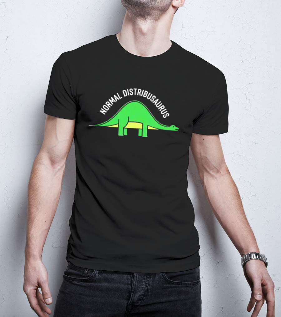 Normal Distribusaurus Dinosaur Statistics T-Shirt