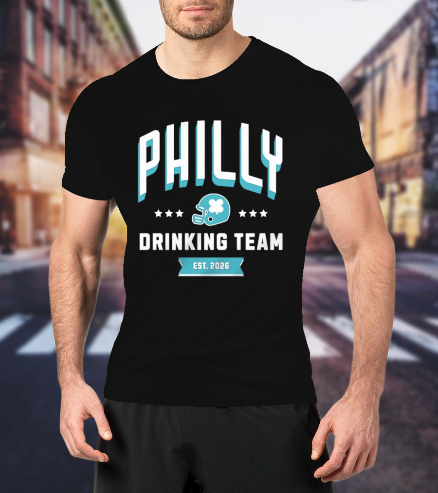 Philly Drinking Team Est 2026 Football Helmet Stars T-Shirt