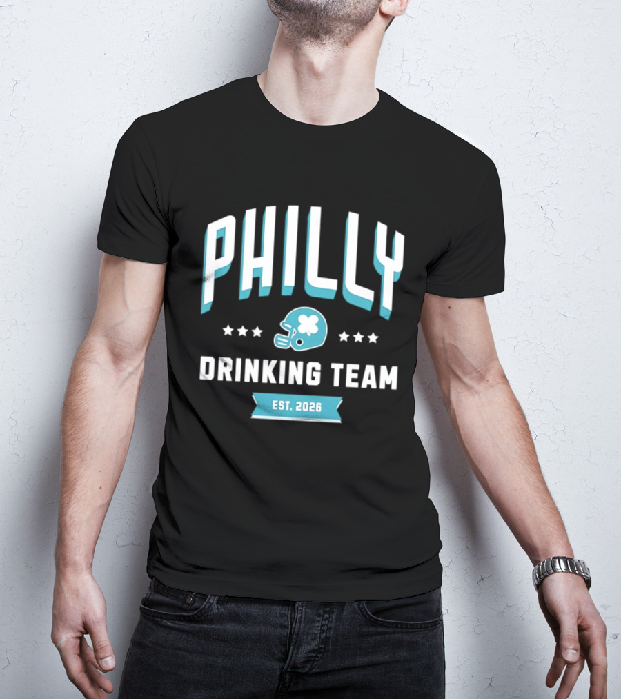 Philly Drinking Team Est 2026 Football Helmet Stars T-Shirt