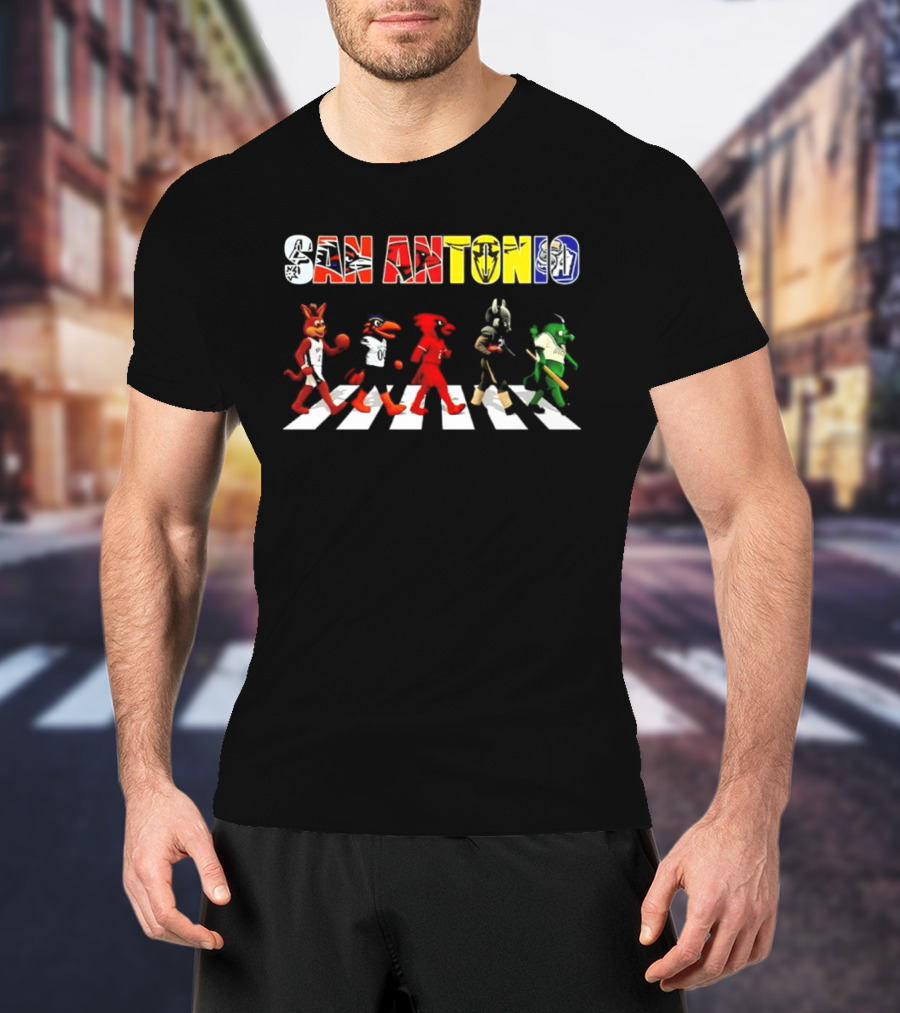 San Antonio Mascots Abbey Road Walk 2206 T-Shirt