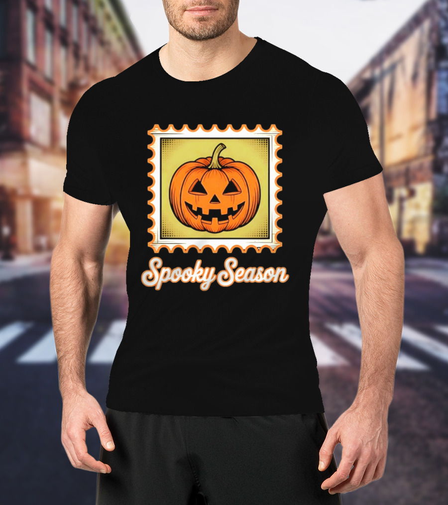 Spooky Season Pumpkin Stamp Halloween T-Shirt