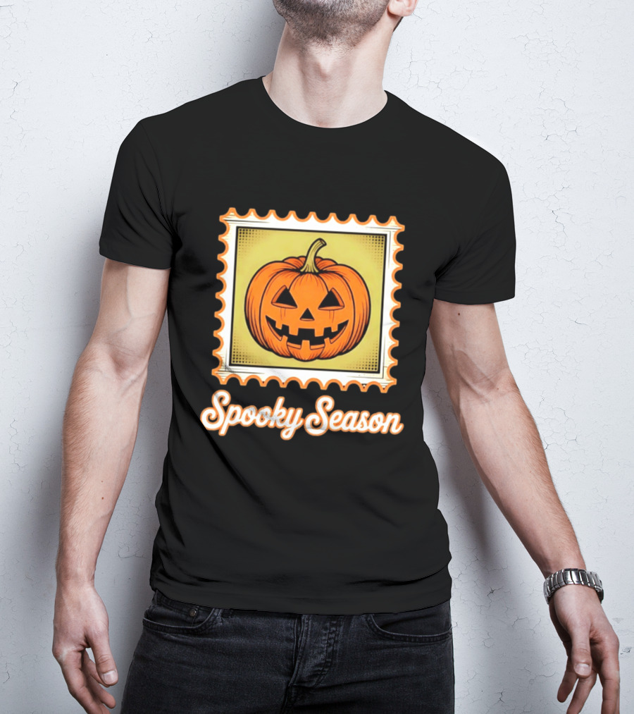 Spooky Season Pumpkin Stamp Halloween T-Shirt