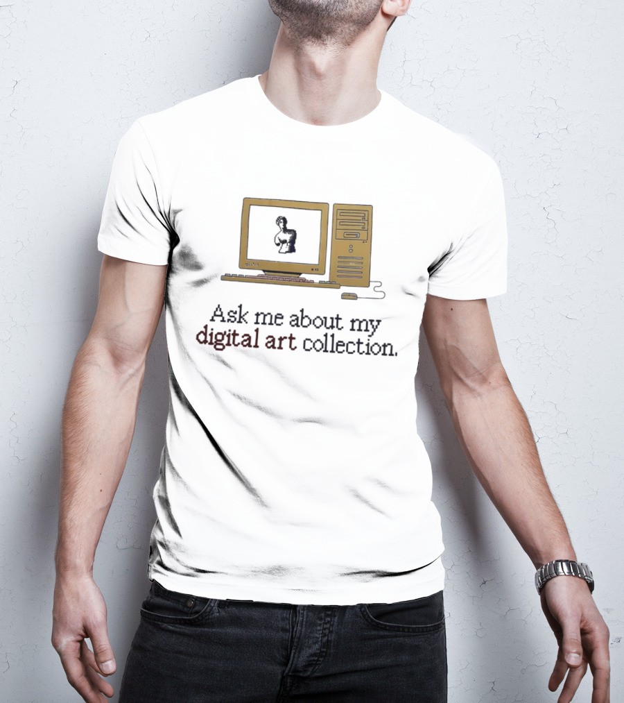 Ask Me About My Digital Art Collection Retro Computer T-Shirt