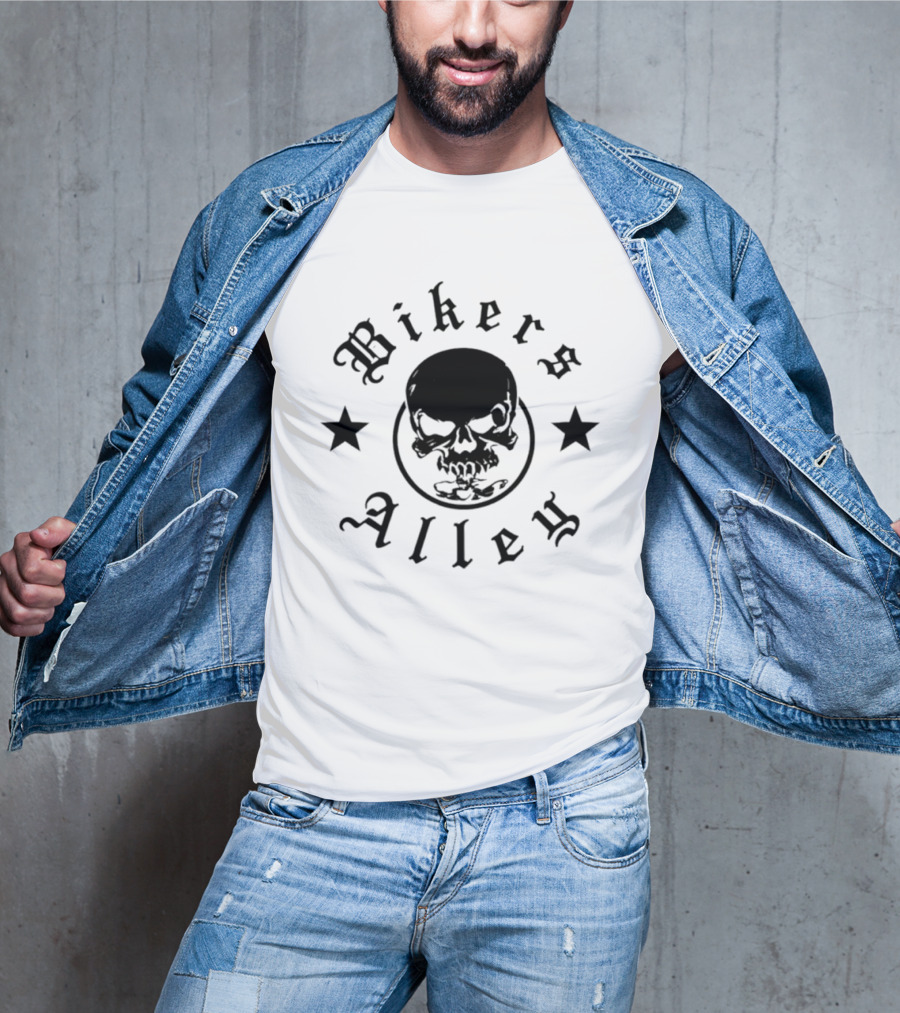 Bikers Alley Skull Stars T-Shirt