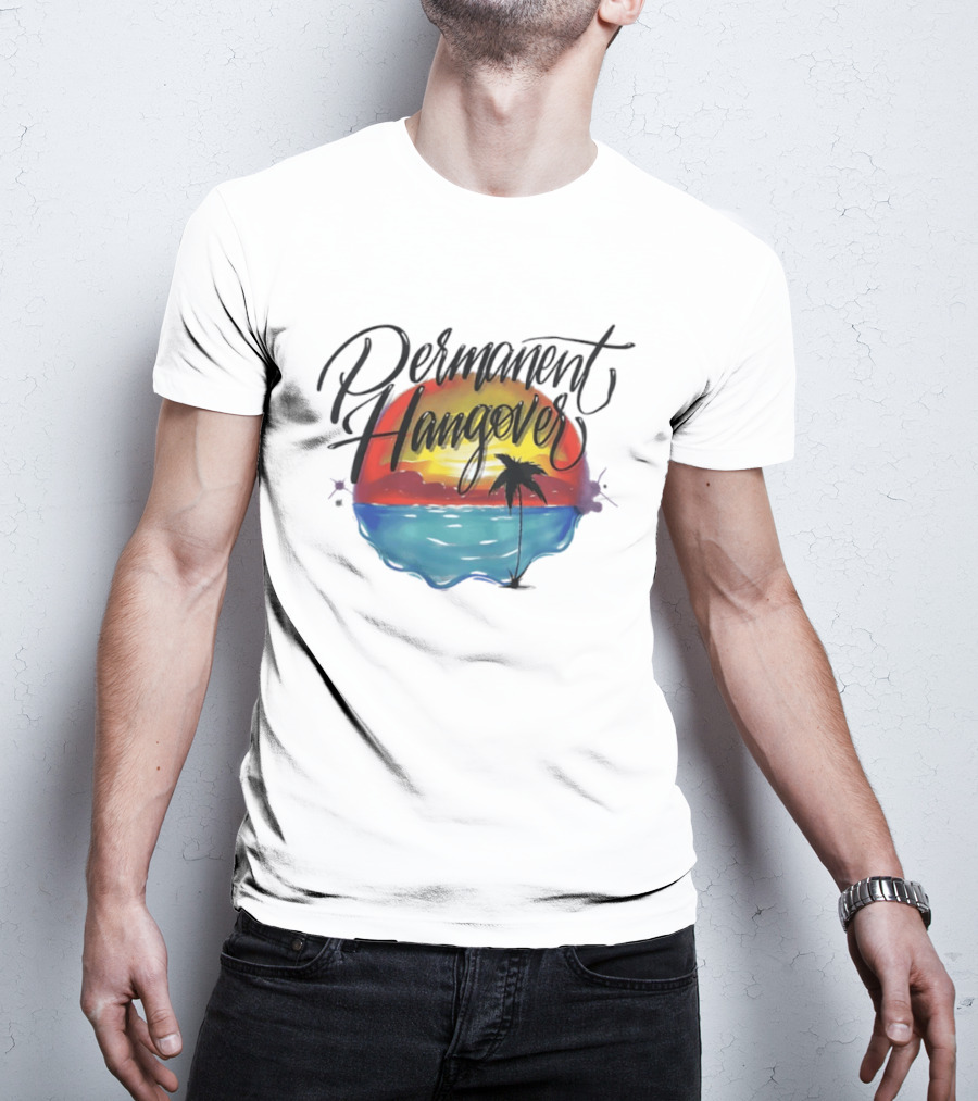Permanent Hangover Sunset Palm 90s Bootleg Airbrush T-Shirt