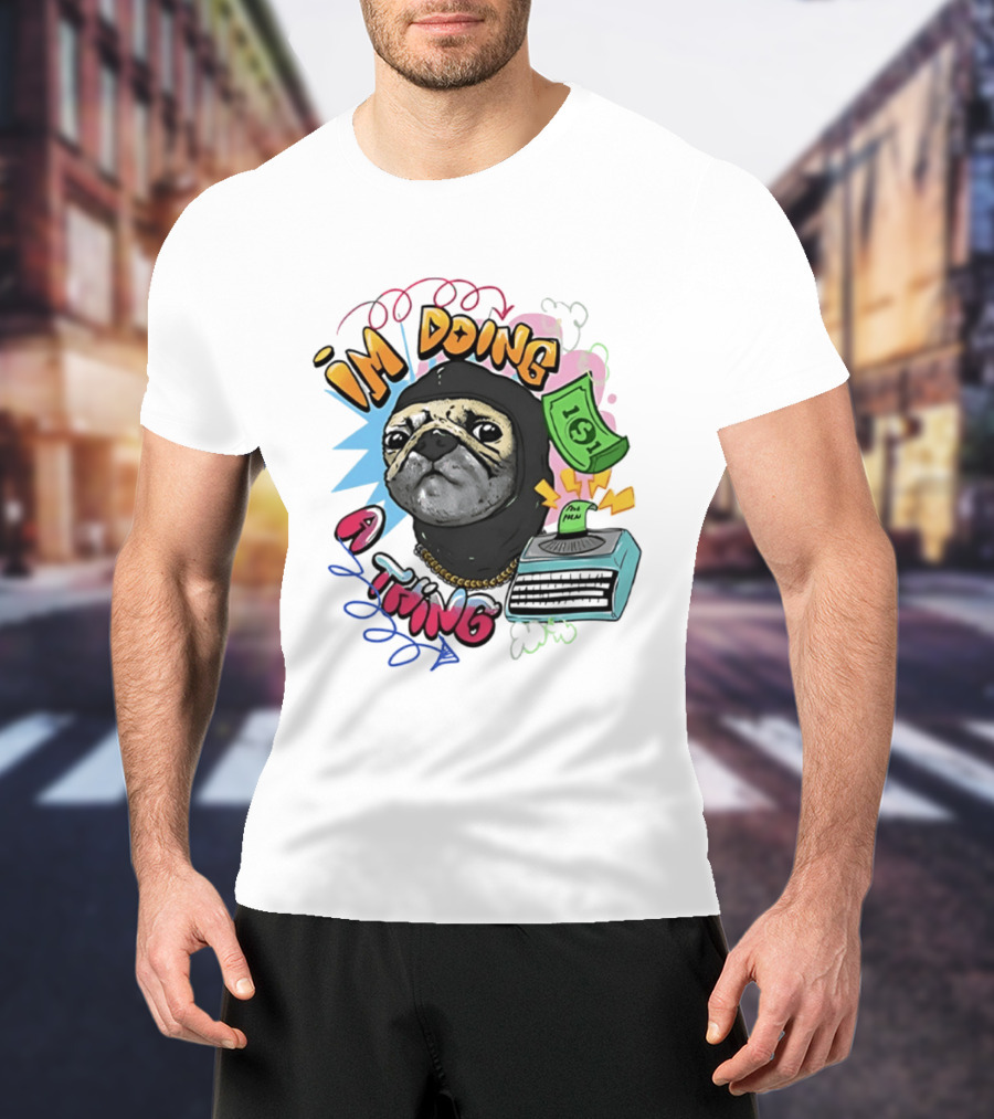 Roodabeguh Im Doing A Thing Funny Sloth In With Money And Typewriter T-Shirt