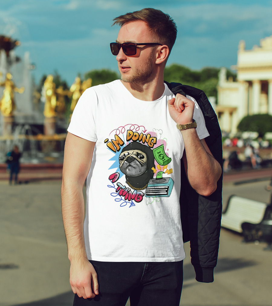 Roodabeguh Im Doing A Thing Funny Sloth In With Money And Typewriter T-Shirt