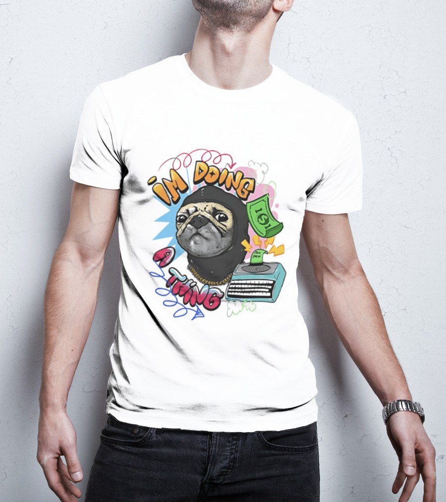 Roodabeguh Im Doing A Thing Funny Sloth In With Money And Typewriter T-Shirt
