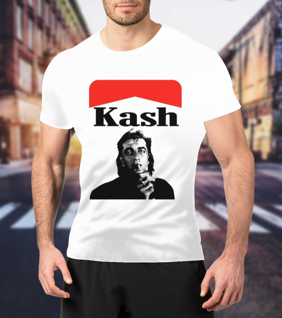 Kash Sanjay Dutt Smoking Iconic Red V Shape T-Shirt