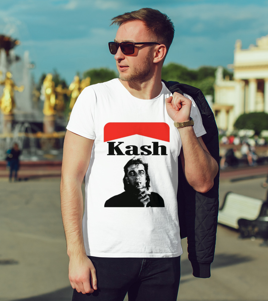 Kash Sanjay Dutt Smoking Iconic Red V Shape T-Shirt