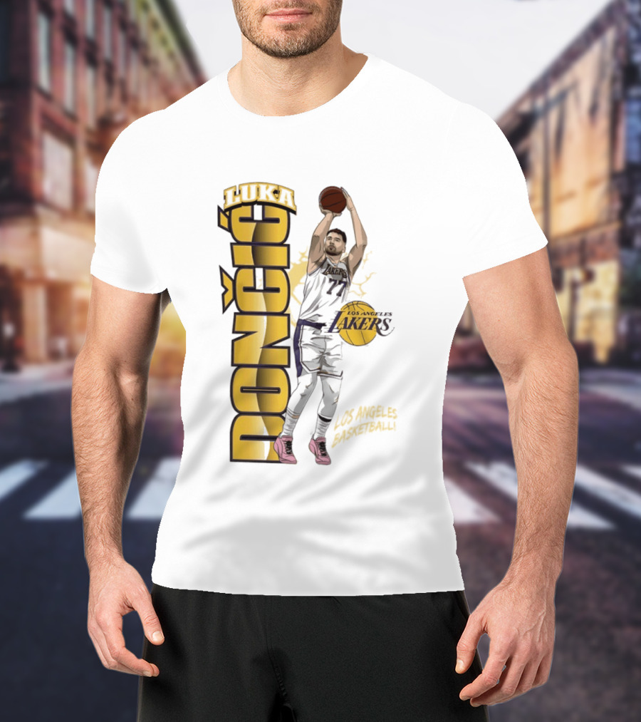 Los Angeles Lakers Luka Dončić Basketball Moment 2026 NBA T-Shirt