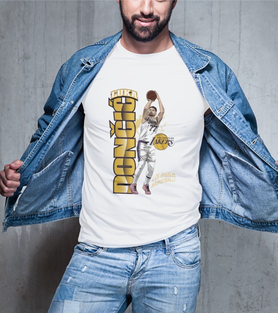 Los Angeles Lakers Luka Dončić Basketball Moment 2026 NBA T-Shirt