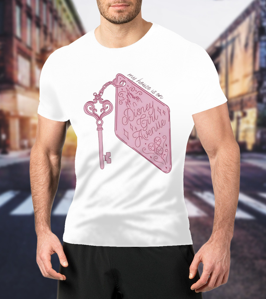 Disney Girl Avenue My House Is On Castle Key T-Shirt