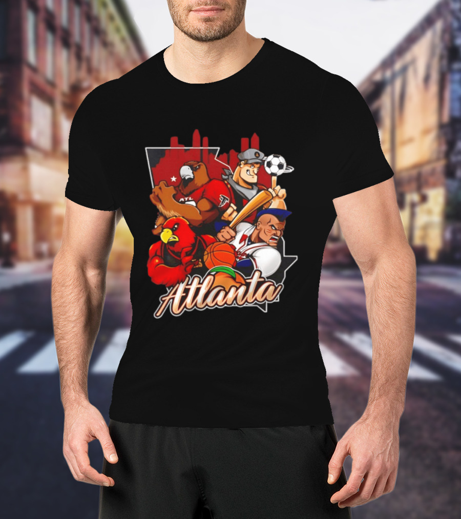 Atlanta Falcons Hawks Braves United Georgia Sports Teams Characters T-Shirt