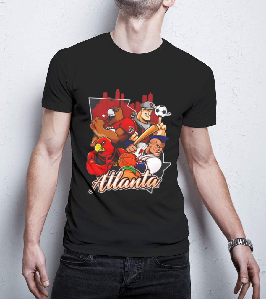 Atlanta Falcons Hawks Braves United Georgia Sports Teams Characters T-Shirt