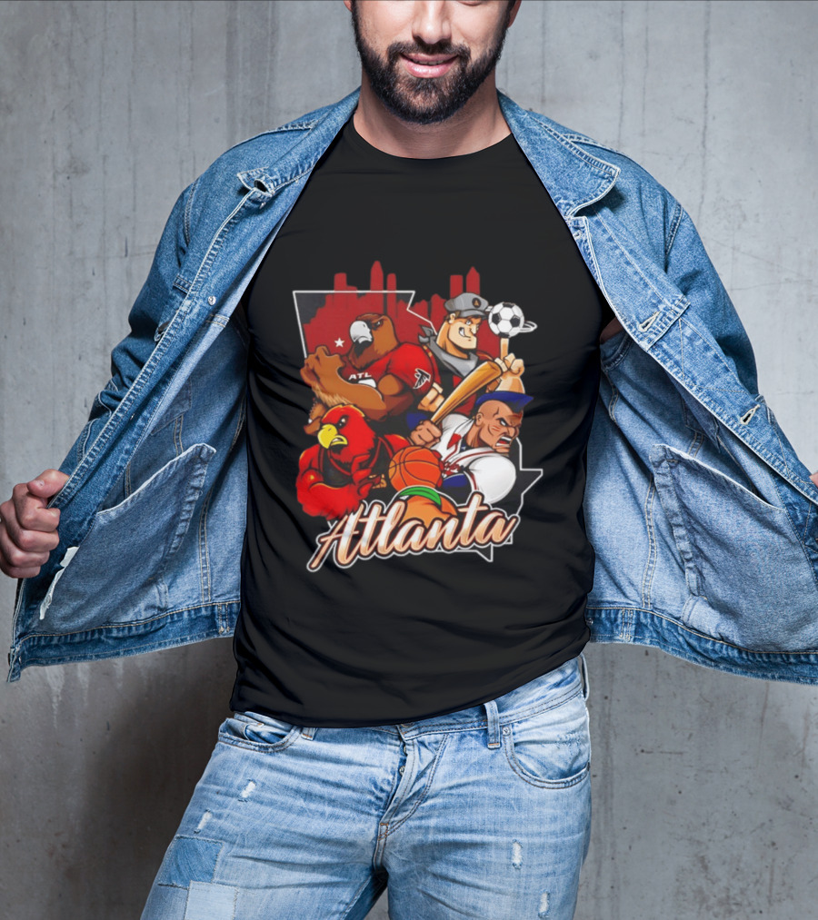 Atlanta Falcons Hawks Braves United Georgia Sports Teams Characters T-Shirt