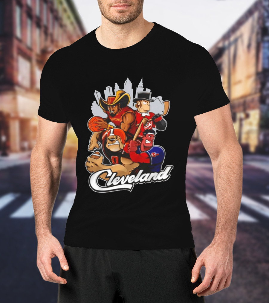 Cleveland Sports Teams Skyline Mashup 2026 T-Shirt