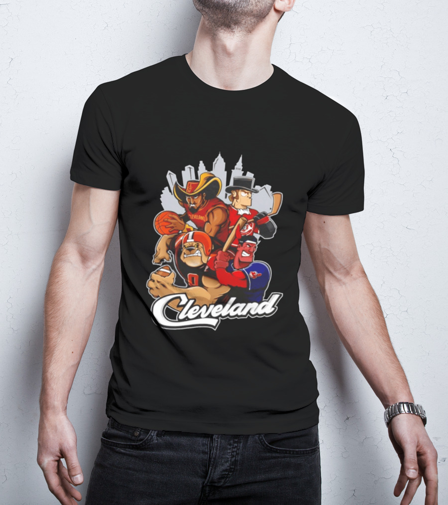 Cleveland Sports Teams Skyline Mashup 2026 T-Shirt