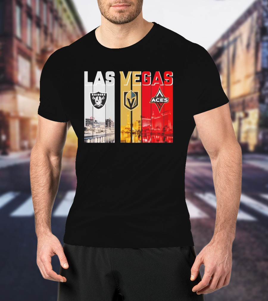 Las Vegas Raiders Golden Knights Aces Skyline T-Shirt