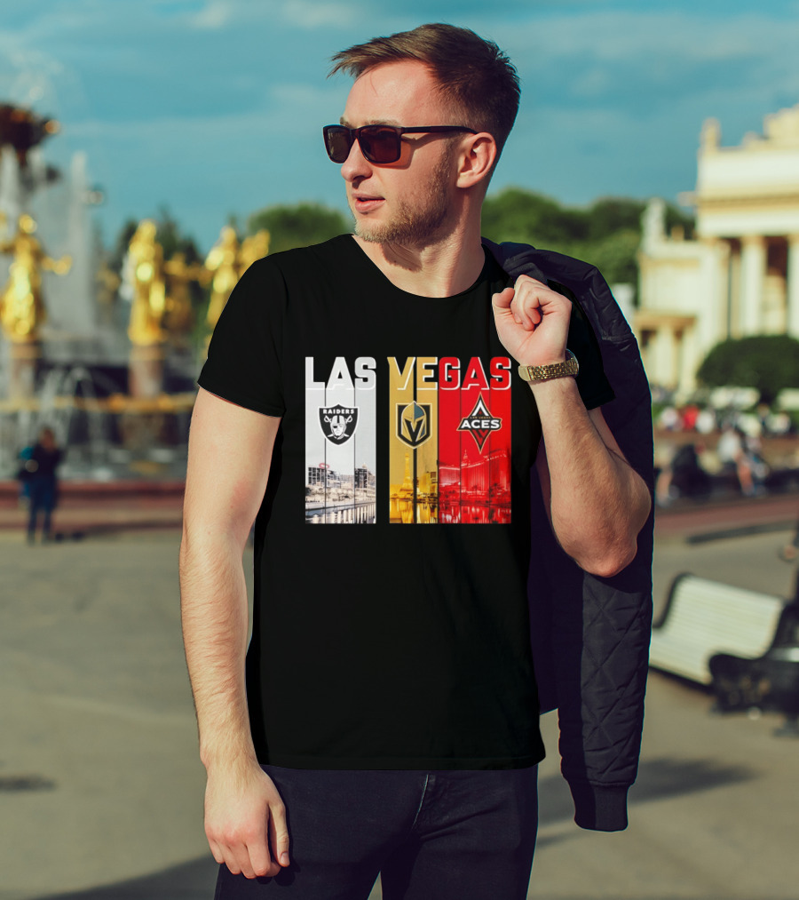 Las Vegas Raiders Golden Knights Aces Skyline T-Shirt