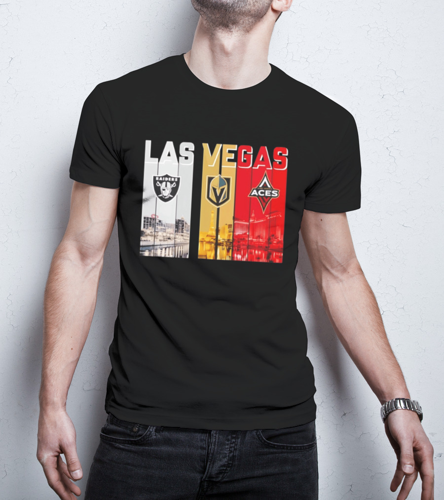Las Vegas Raiders Golden Knights Aces Skyline T-Shirt