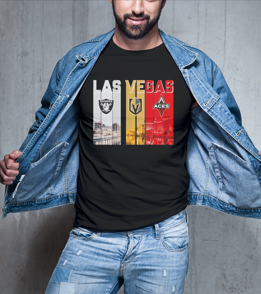 Las Vegas Raiders Golden Knights Aces Skyline T-Shirt