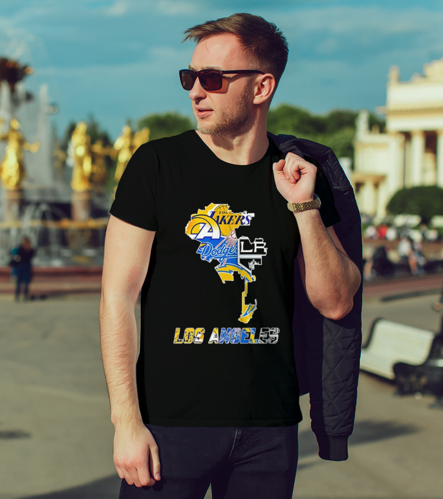 Los Angeles Lakers Dodgers Rams Chargers Kings Map Season 2026 T-Shirt
