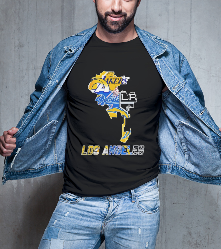 Los Angeles Lakers Dodgers Rams Chargers Kings Map Season 2026 T-Shirt