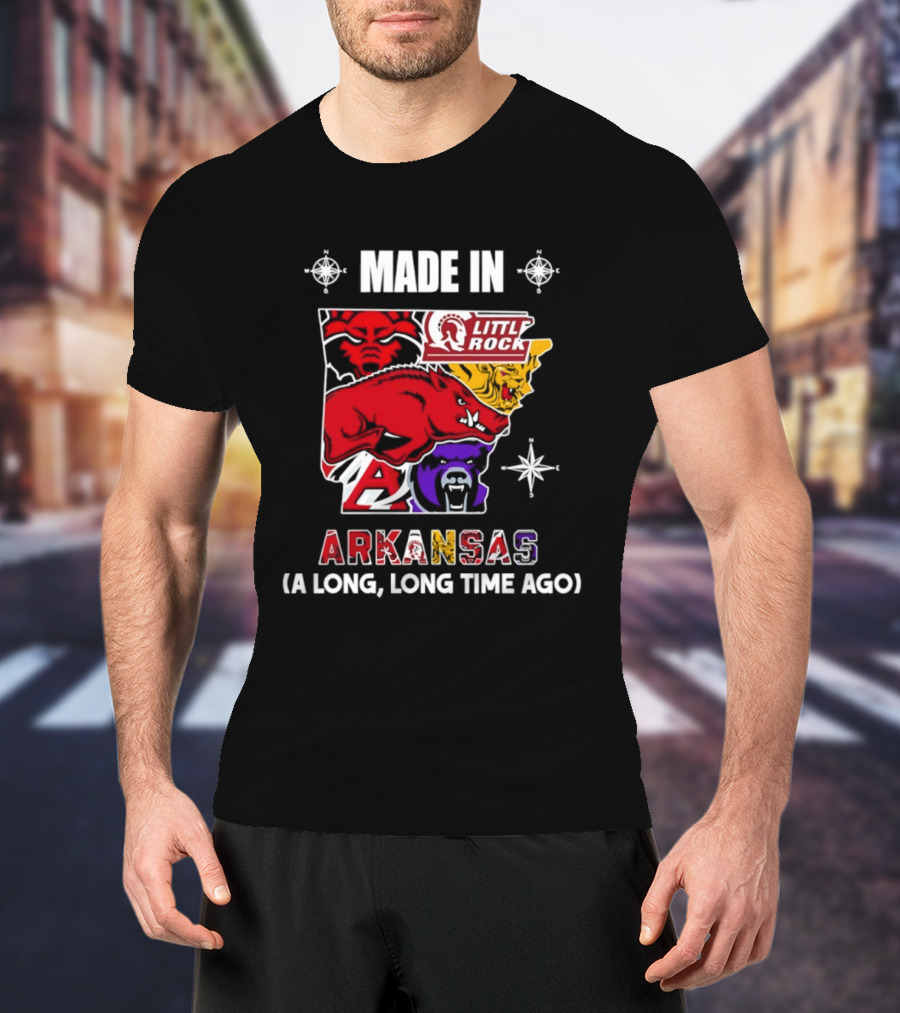 Made In Arkansas Little Rock Map A Long Long Time Ago T-Shirt