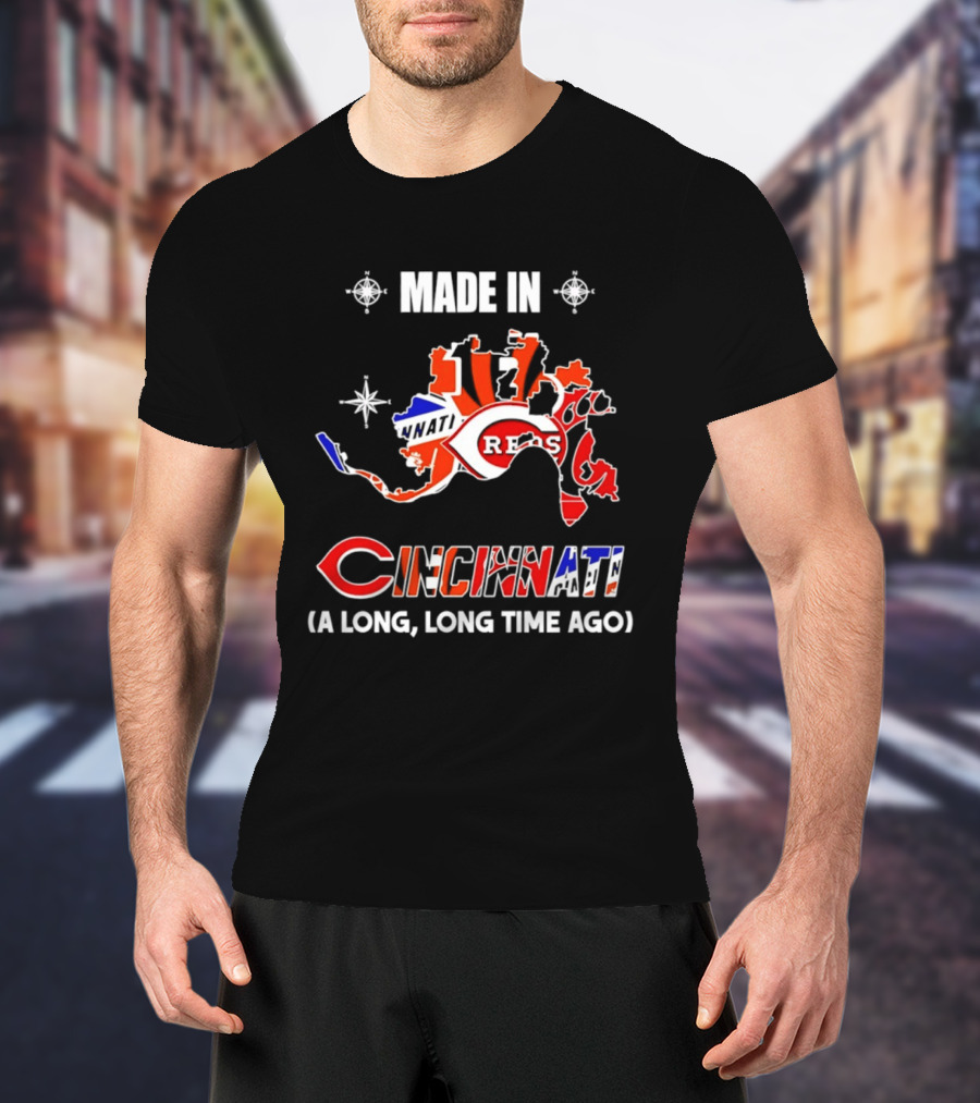 Made In Cincinnati Reds Map A Long Long Time Ago T-Shirt