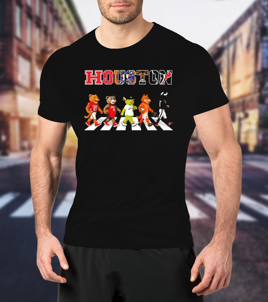 Houston Team Mascots Abbey Road Walk Season 2026 Sports T-Shirt