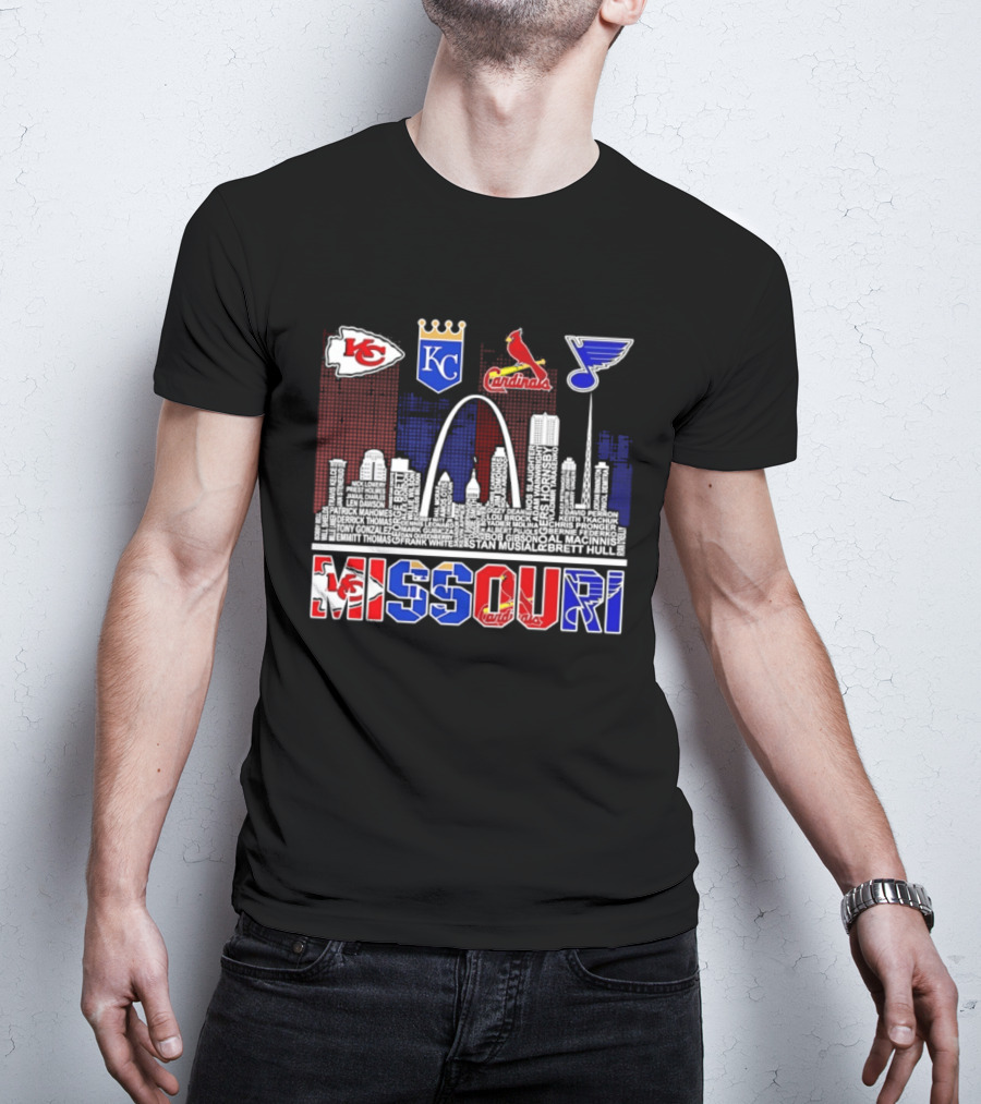 Missouri Skyline Kansas City Chiefs Royals Cardinals Blues T-Shirt