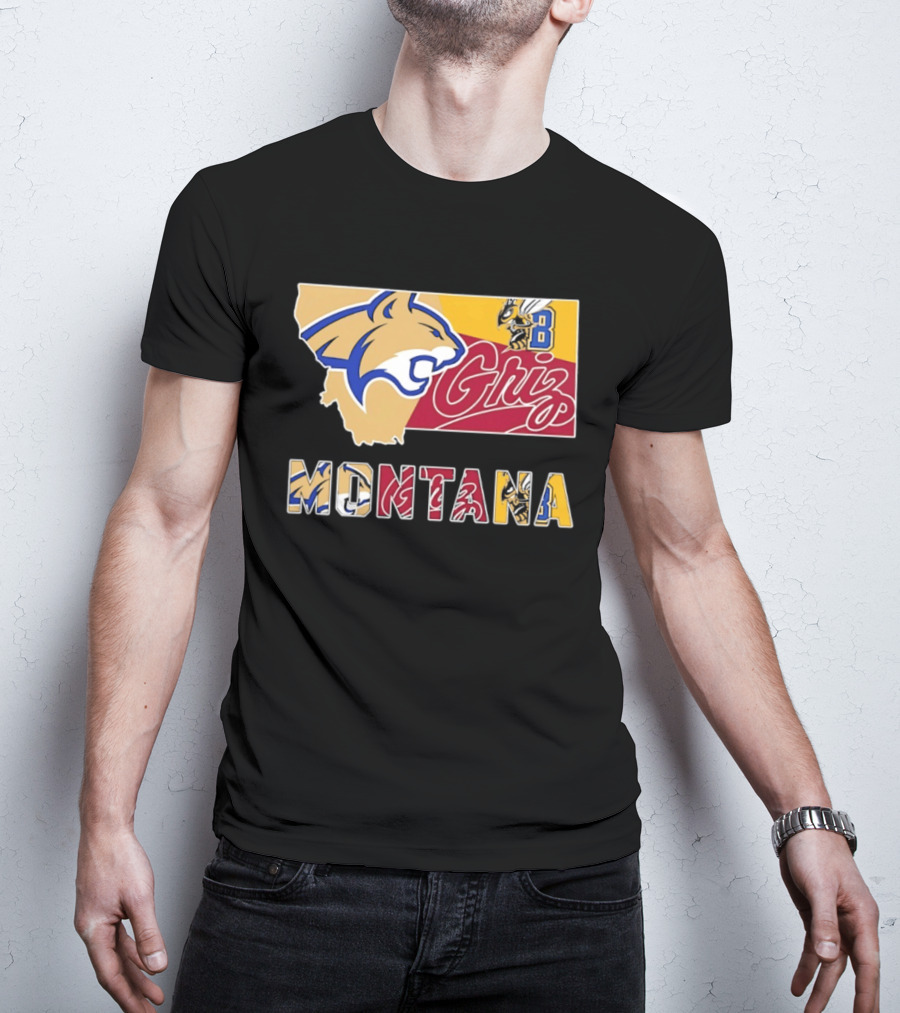 Montana Bobcats Griz 2026 College Football Map T-Shirt