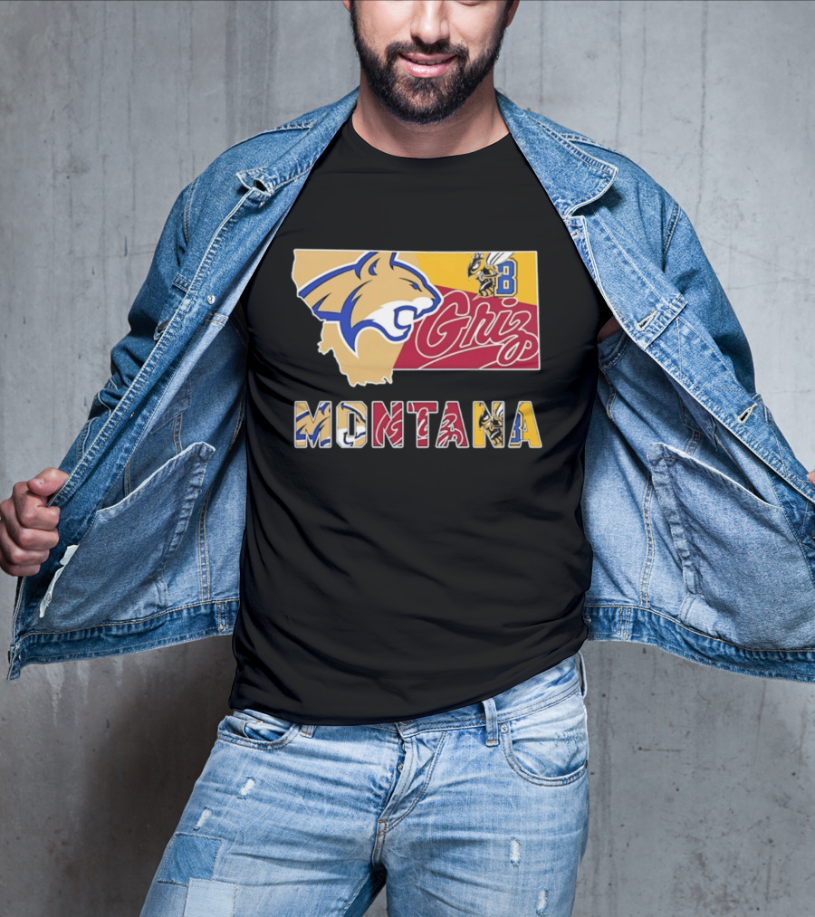 Montana Bobcats Griz 2026 College Football Map T-Shirt