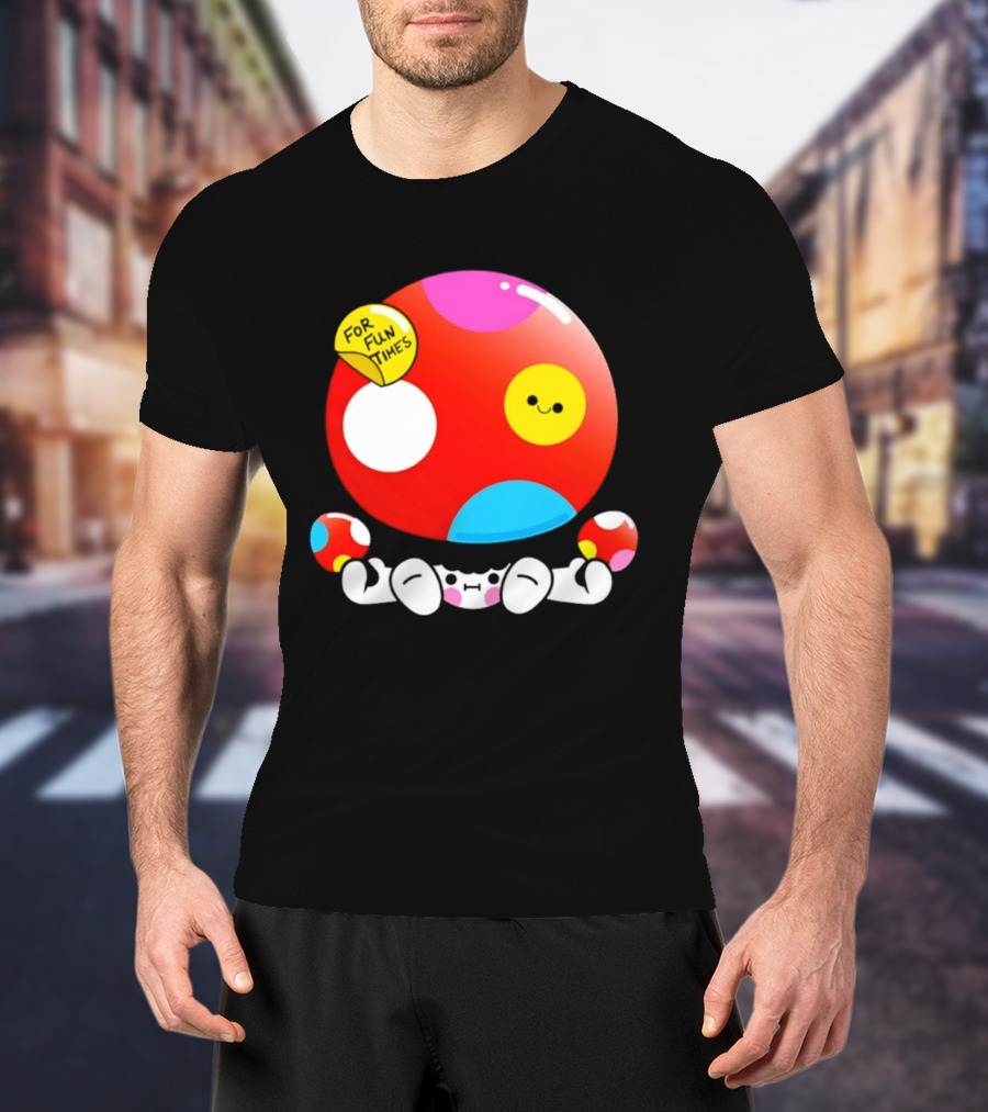 Mushroom Fun Times Bright Polka Dot T-Shirt