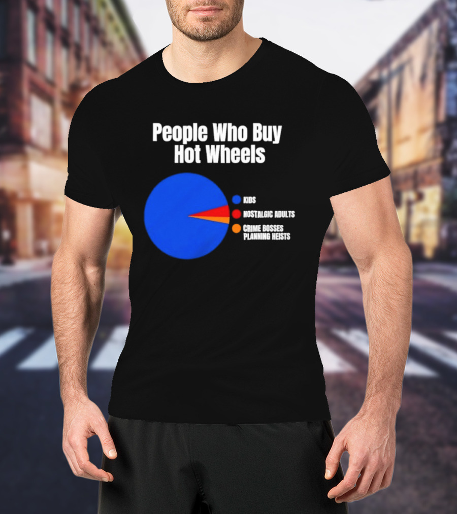 People Who Buy Hot Wheels Nostalgic Adults Crime Bosses Planning Heists Pie Chart T-Shirt