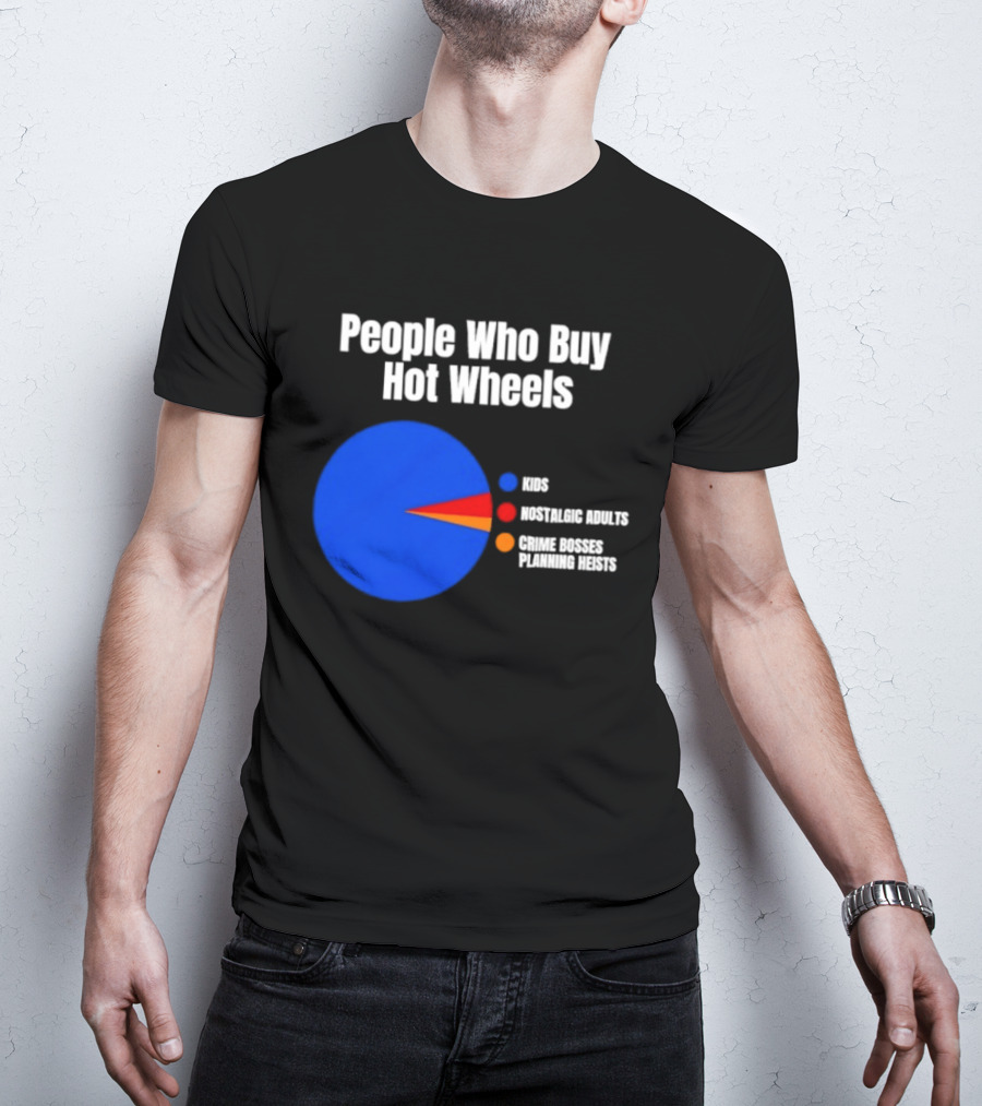 People Who Buy Hot Wheels Nostalgic Adults Crime Bosses Planning Heists Pie Chart T-Shirt
