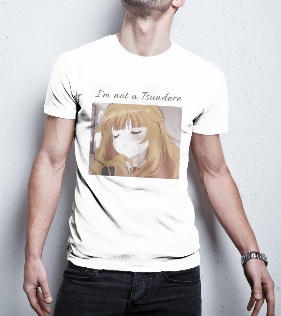 I'm Not A Tsundere Anime Expression Blonde Hair T-Shirt
