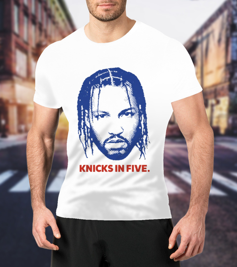 New York Knicks Jalen Brunson Knicks In Five Swag Head T-Shirt