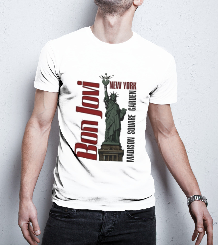 Bon Jovi Statue Of Liberty New York Madison Square Garden T-Shirt