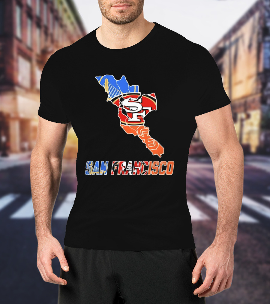 San Francisco State Map Golden State Warriors 49ers 2026 T-Shirt