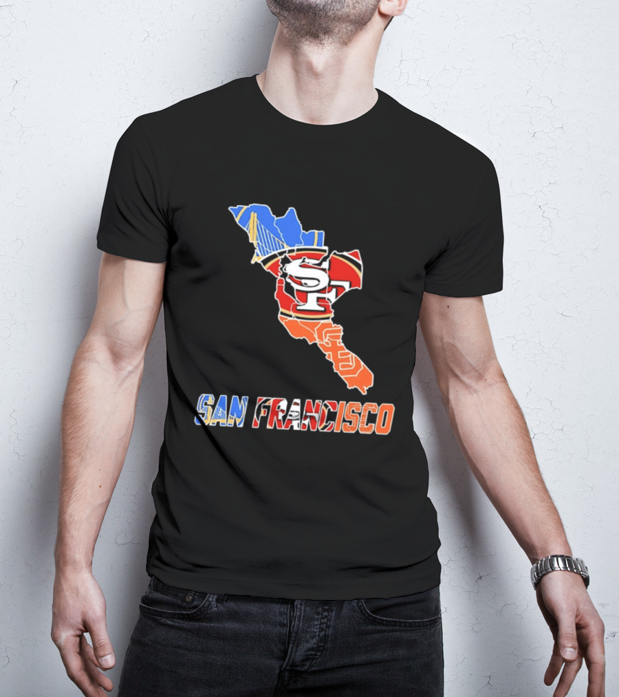San Francisco State Map Golden State Warriors 49ers 2026 T-Shirt