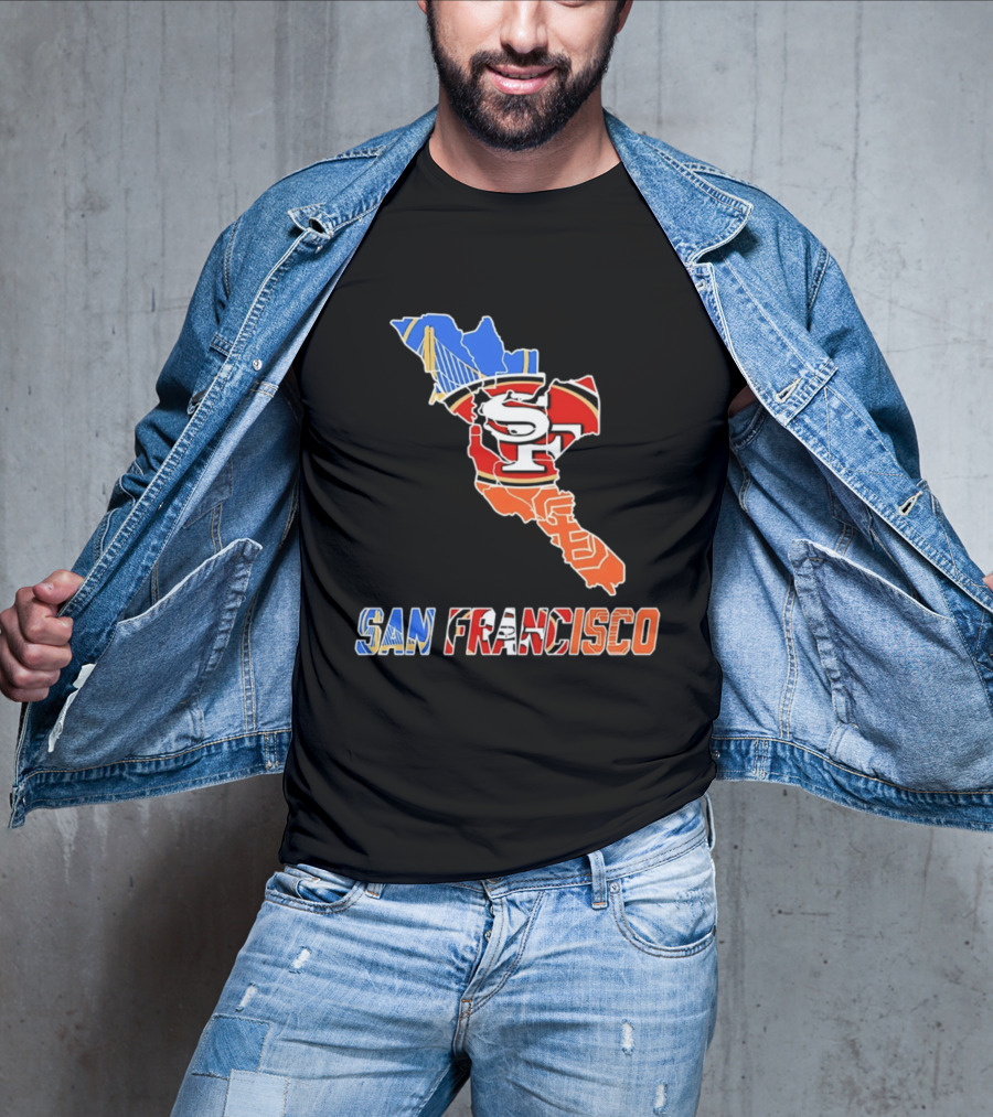 San Francisco State Map Golden State Warriors 49ers 2026 T-Shirt