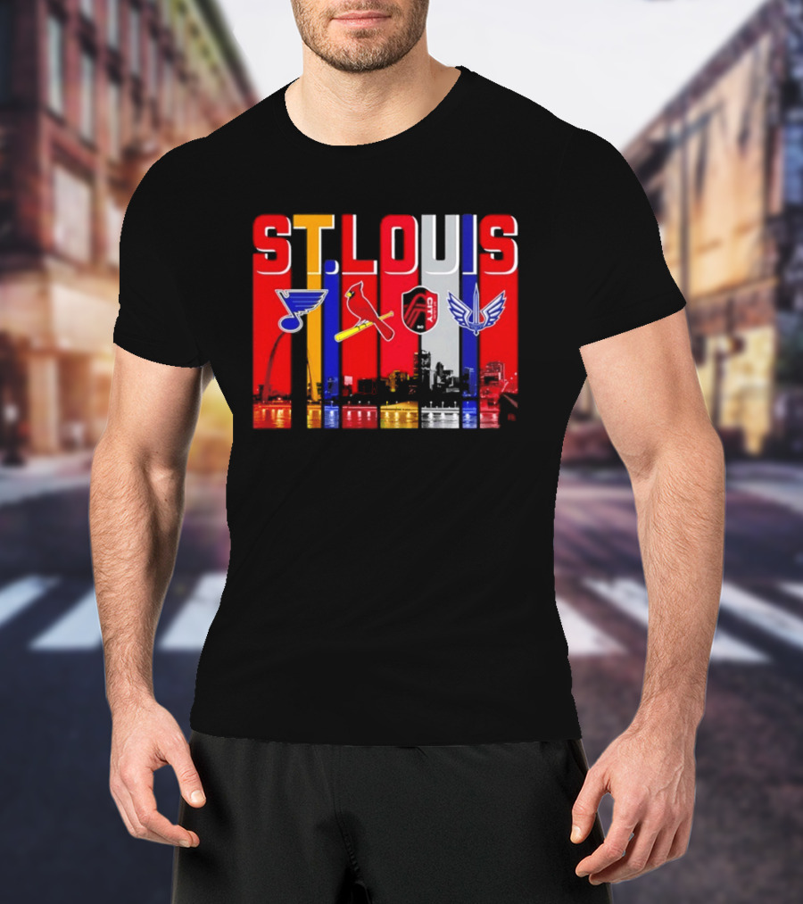 St Louis City Blues Cardinals BattleHawks Skyline Season 2026 T-Shirt