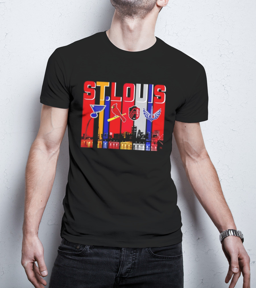 St Louis City Blues Cardinals BattleHawks Skyline Season 2026 T-Shirt