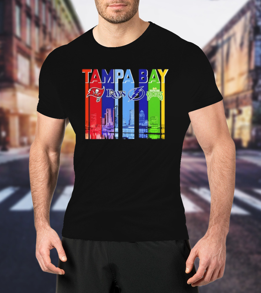 Tampa Bay Buccaneers Rays Lightning Rowdies Skyline 2026 T-Shirt